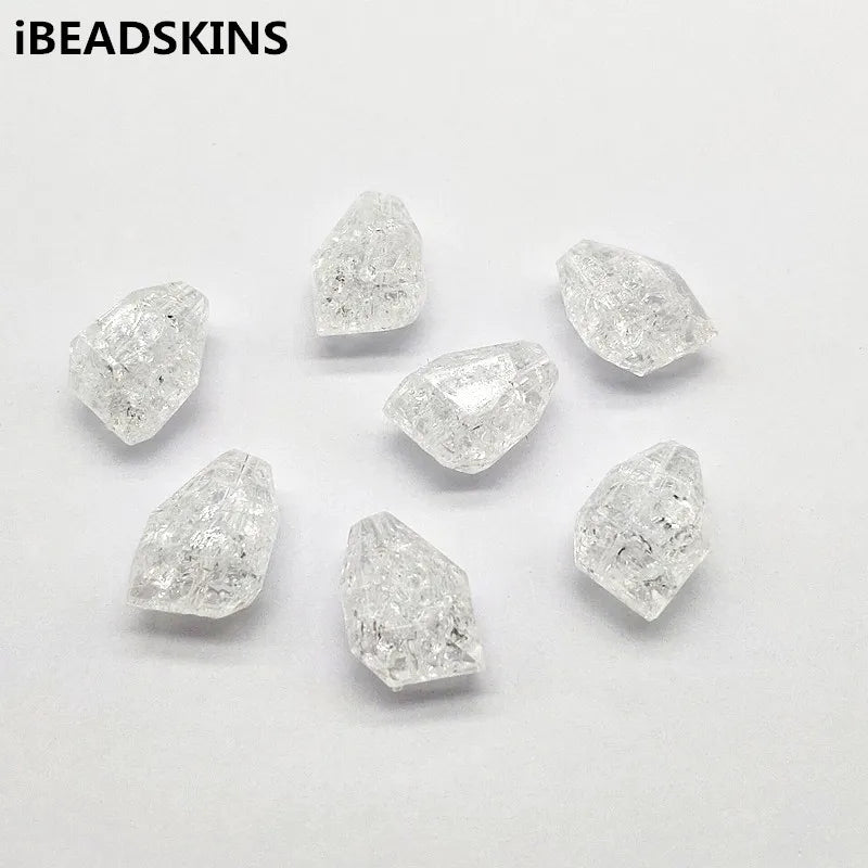 200pcs Clear Crack Stone Acrylic Beads for Earrings DIY