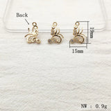 CZ Flower Charm for Earring DIY Jewelry, 50pcs