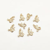 CZ Flower Charm for Earring DIY Jewelry, 50pcs