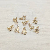CZ Flower Charm for Earring DIY Jewelry, 50pcs