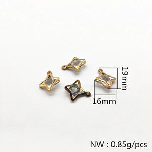 200pcs Rhinestone Star Shape Charm for Earrings Necklace DIY