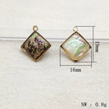 Real Shell Round Charm for Necklace Earring DIY Parts 50pcs