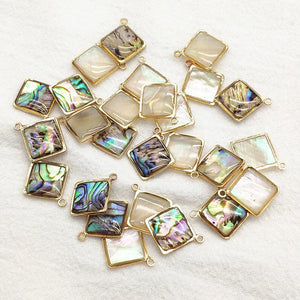 Real Shell Round Charm for Necklace Earring DIY Parts 50pcs