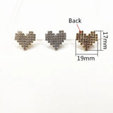 Heart Shape Rhinestone Claw Chain Charm 50pcs