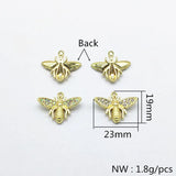Bee Shape Zinc Alloy/Rhinestone  Earrings 50pcs