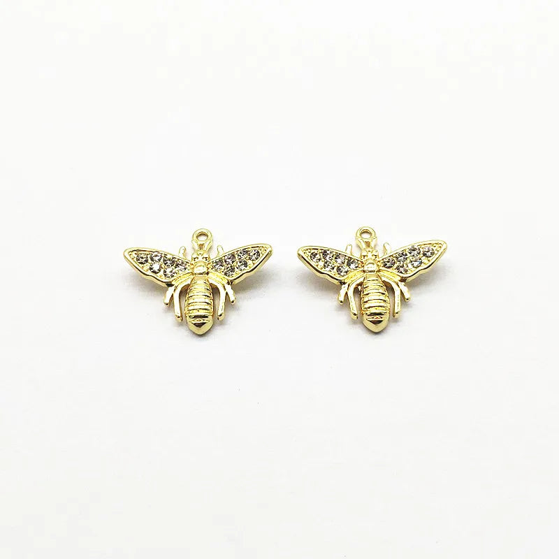 Bee Shape Zinc Alloy/Rhinestone  Earrings 50pcs