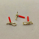 100pcs Zinc Alloy Bow Shape Ear Stud Earrings DIY Parts