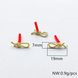 100pcs Zinc Alloy Bow Shape Ear Stud Earrings DIY Parts
