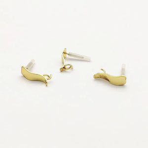 100pcs Zinc Alloy Rectangle Ear Studs, Earring DIY Parts