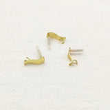 100pcs Zinc Alloy Rectangle Ear Studs, Earring DIY Parts