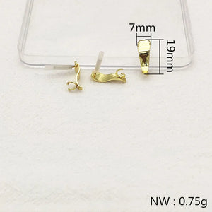 100pcs Zinc Alloy Rectangle Ear Studs, Earring DIY Parts