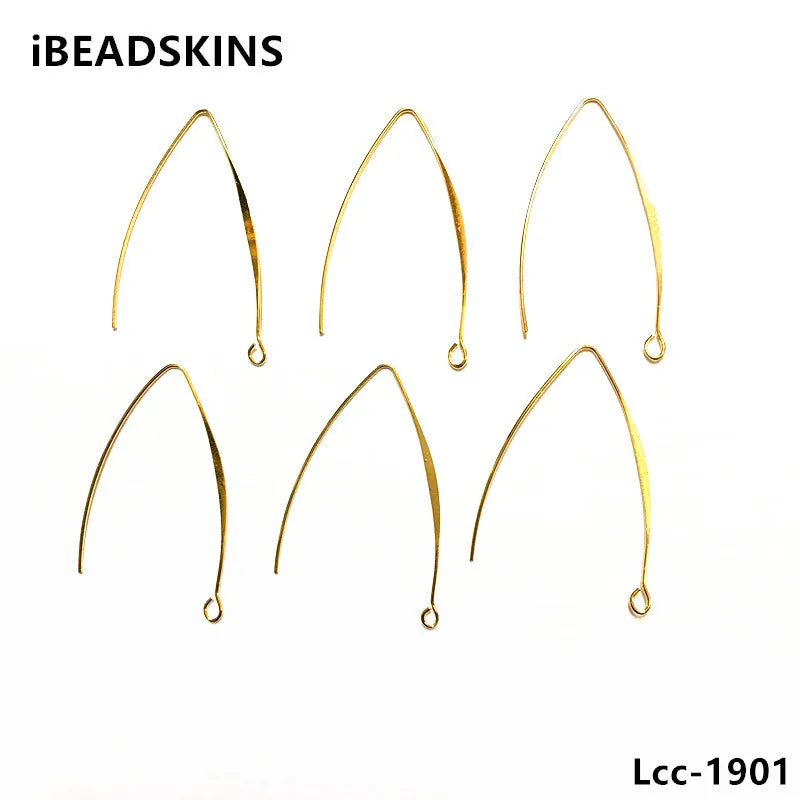 200pcs 43x22mm Copper Earring Hooks Kidney Ear Wires Findings DIY Jewelry Making