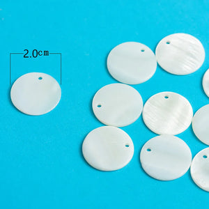 100pcs/lot Shell Coin Earring Charms 20mm Stud Earring Parts