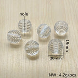 20mm 110pcs Clear Striped Ball Beads for Earrings