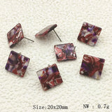 20mm Acrylic Square Ear Studs for Earrings Making/DIY - 50pcs