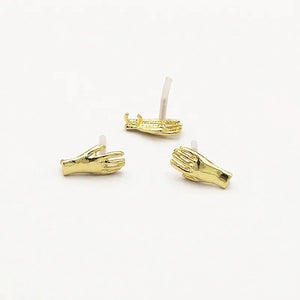 100pcs Hand Shape Ear Studs for Earrings DIY, Jewelry Findings