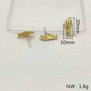 100pcs Hand Shape Ear Studs for Earrings DIY, Jewelry Findings