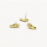 100pcs Hand Shape Ear Studs for Earrings DIY, Jewelry Findings