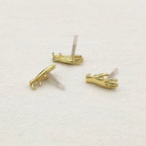 100pcs Hand Shape Ear Studs for Earrings DIY, Jewelry Findings