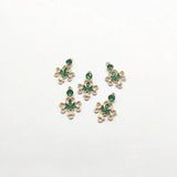 Flower CZ Charm Copper Earrings Parts DIY Hand Jewelry