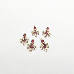 Flower CZ Charm Copper Earrings Parts DIY Hand Jewelry