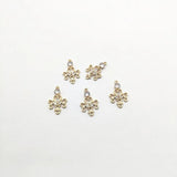 Flower CZ Charm Copper Earrings Parts DIY Hand Jewelry