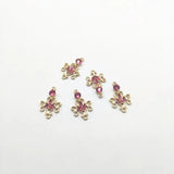 Flower CZ Charm Copper Earrings Parts DIY Hand Jewelry