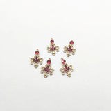 Flower CZ Charm Copper Earrings Parts DIY Hand Jewelry