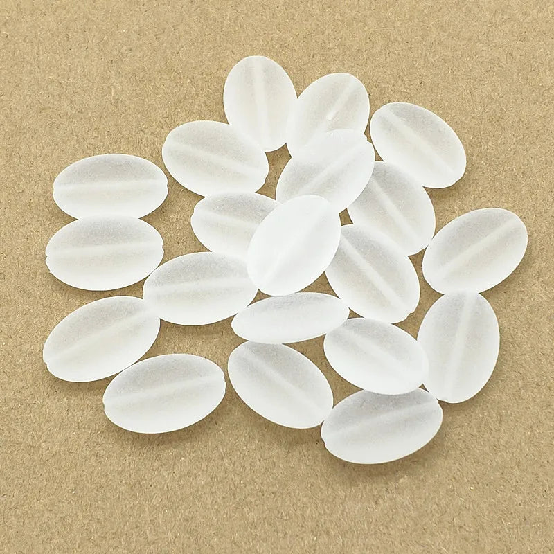 460pcs Clear Frosted Oval Shape Beads for DIY Jewelry Making