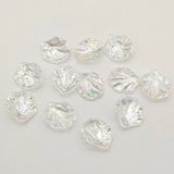 200pcs Clear Aurora Effect Leaf Beads for DIY Jewelry