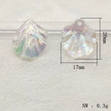 200pcs Clear Aurora Effect Leaf Beads for DIY Jewelry