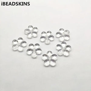 Clear Acrylic Flower Beads for Necklace Earrings Jewelry DIY