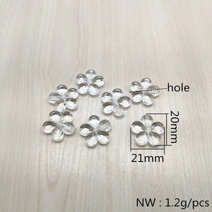 Clear Acrylic Flower Beads for Necklace Earrings Jewelry DIY