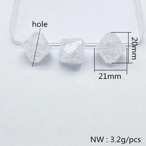 Clear Crack Abacus Shape Beads for Jewelry Necklace Earrings DIY