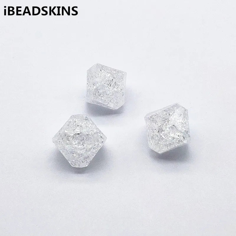 Clear Crack Abacus Shape Beads for Jewelry Necklace Earrings DIY