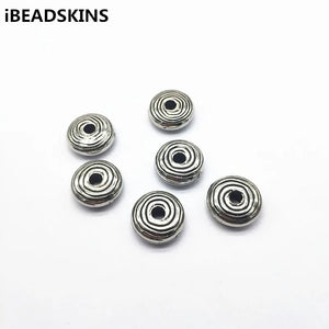 200pcs CCB Rhodium Tire Shape Beads Earrings Findings DIY