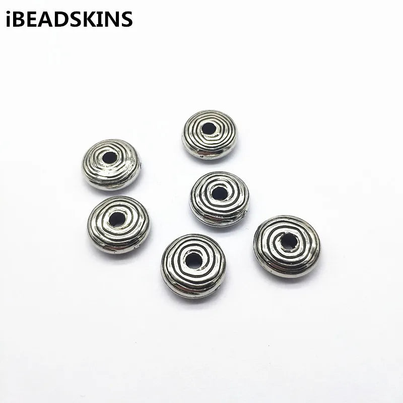 200pcs CCB Rhodium Tire Shape Beads Earrings Findings DIY