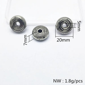 200pcs CCB Rhodium Tire Shape Beads Earrings Findings DIY