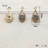 CZ Drop Shap Charm for Necklace Earring DIY Jewelry Findings 50pcs