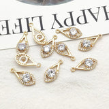 CZ Drop Shap Charm for Necklace Earring DIY Jewelry Findings 50pcs