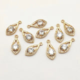 CZ Drop Shap Charm for Necklace Earring DIY Jewelry Findings 50pcs