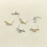 20x9mm 50pcs Cubic Zirconia Ear Stud for Earrings DIY