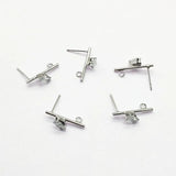 20x9mm 50pcs Cubic Zirconia Ear Stud for Earrings DIY