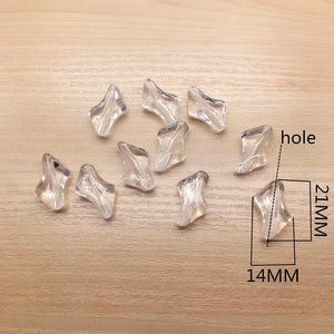600pcs Clear Acrylic Quadrilateral Shape Beads for Earrings DIY