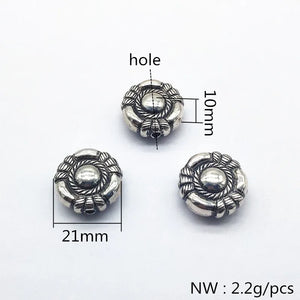 Rhodium Round Beads for Earrings 21mm 100pcs