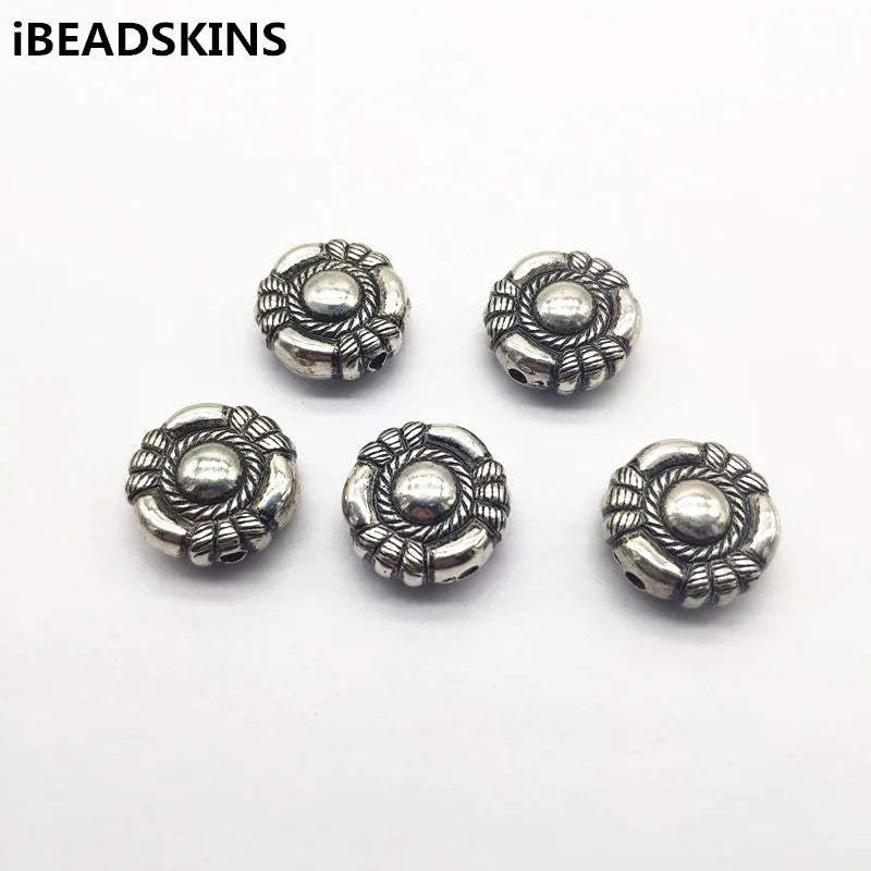Rhodium Round Beads for Earrings 21mm 100pcs
