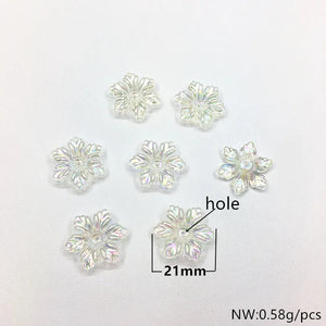 21mm 300pcs Aurora/AB Petal Beads Earrings Necklace DIY Jewelry