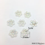 21mm 300pcs Aurora/AB Petal Beads Earrings Necklace DIY Jewelry