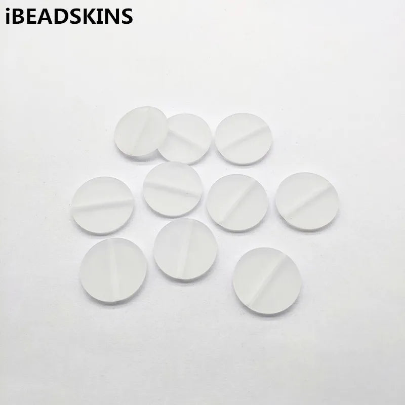 300pcs Clear Frosted Acrylic Coin Beads for Jewelry Making DIY
