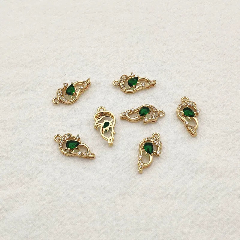 Crystal Dolphin Charm for DIY Earrings, 50PCS